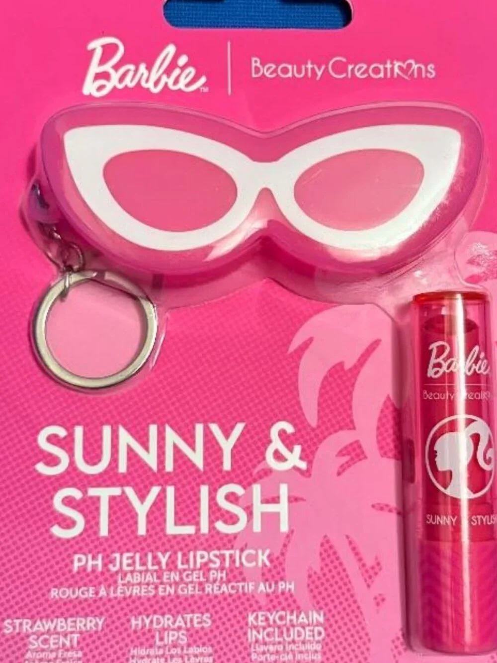 BEAUTY CREATIONS BARBIE SUNNY & STYLISH PH JELLY STRAWBERRY LIPSTICK & KEYCHAIN